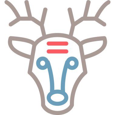 Geyik. Web simgesi basit illüstrasyon