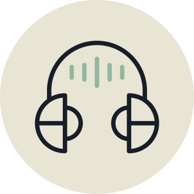 Kulaklık. Web simgesi basit illüstrasyon