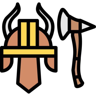 Viking miğferi ikon vektör illüstrasyonu