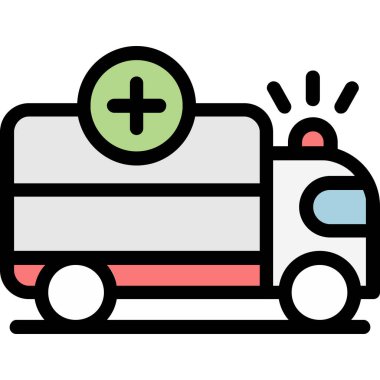 Hastane ambülans acil durum simgesi - taslak biçimi