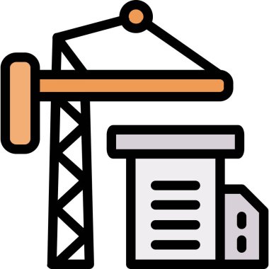 yapı inşaat simgesi ana hatları biçiminde