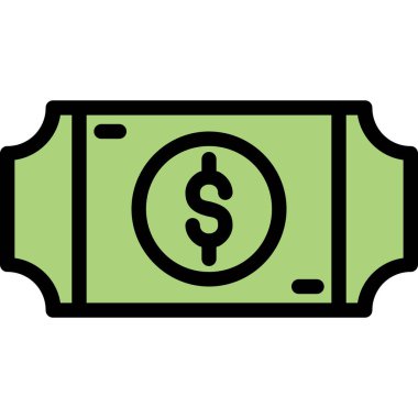 Para çantası izole vektör çizim grafik tasarım