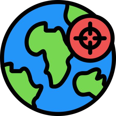 Dünya küresel ikon vektör illüstrasyonuName