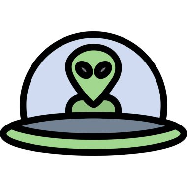 UFO simgesi. Web tasarımı için özet uzaylı vektör simgesi