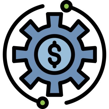 Dolar dişli vektör simgesi