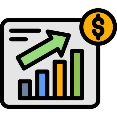 finansal büyüme vektör renk simgesi