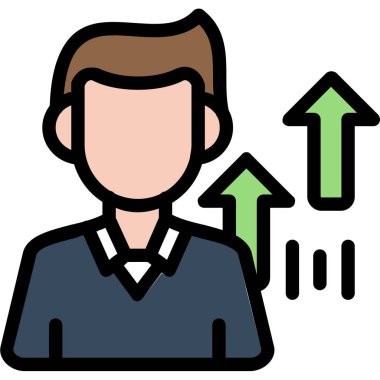 İş adamı büyüme vektörü simgesi