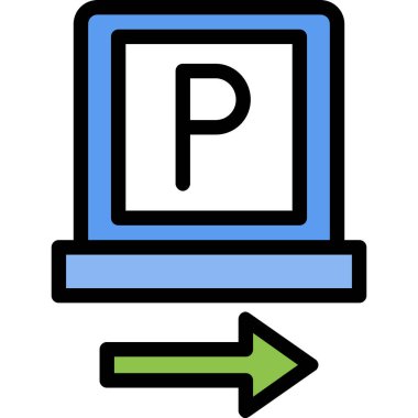 park simgesi renk çizgisi vektörü