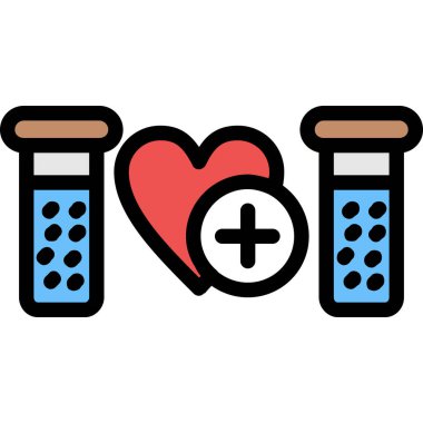 Kan bağışı kalp ikonu. Özet kalp vektörü ikonu rengi izole edildi