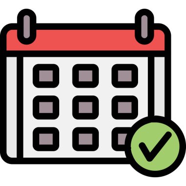 Tarihli takvim, vektör basit simge tasarımı