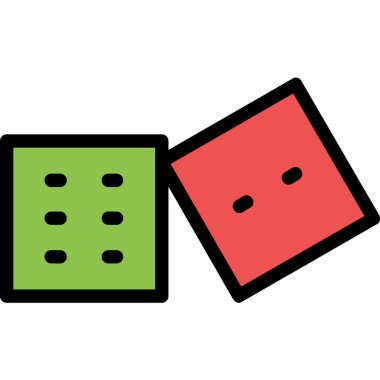 zar vektörü düz renk simgesi