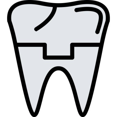 diş simgesi vektör illüstrasyonu