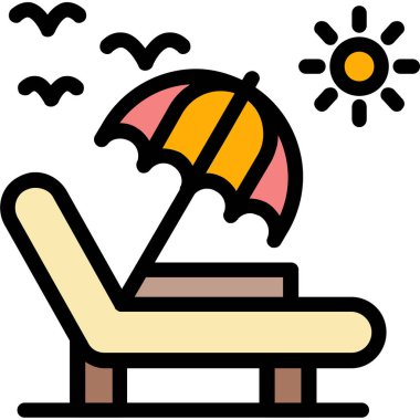 Yaz plajı rahatlama ikonu