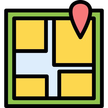 harita simgesi vektör illüstrasyonu