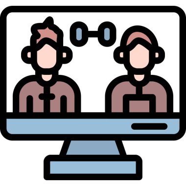 Müşteri hizmetleri ikonu. Ana hatlı müşteri servis vektör rengi izole edildi