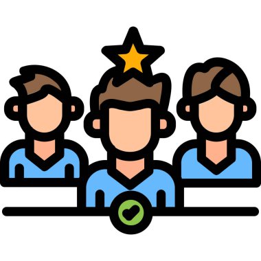 yıldız grubu insanları simge renk ana hatları vektörü