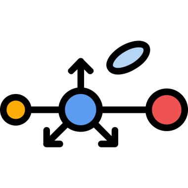 Molekül vektör simgesi. Stil düz renk sembolü, yuvarlak kare, sarı arkaplan