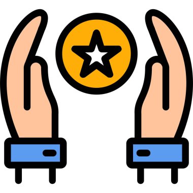 El simgesi, vektör illüstrasyonu beyaz arkaplanda izole edildi