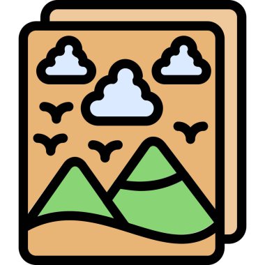 peyzaj dağ simgesi - taslak biçimi