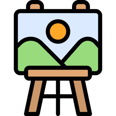 Tablo çizim simgesi. taslak resim vektörü simgesi düz renk izole edildi