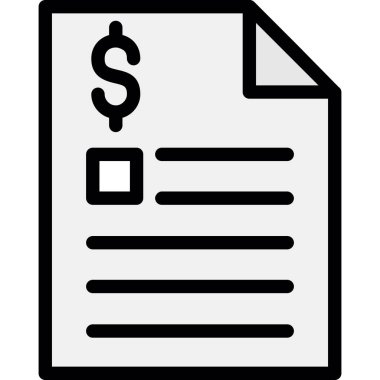 Kağıt fatura ikonu. beyaz arkaplanda izole edilmiş web tasarımı için fatura vektör simgesi