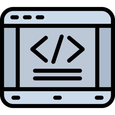 Tarayıcı kodlama simgesi doldurulmuş ana hatlar biçiminde