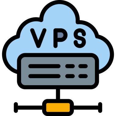 Bulut Hesaplama. Web simgesi basit illüstrasyon