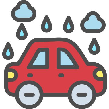 Araba yıkama. Basit illüstrasyon.