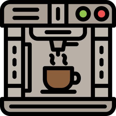 kahve makinesi simgesi, vektör illüstrasyonu beyaz arkaplanda izole