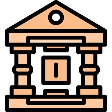 Banka binası simgesi - taslak biçimi