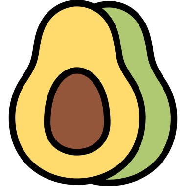 avokado meyve ikonu doldurulmuş ana hatlar biçiminde