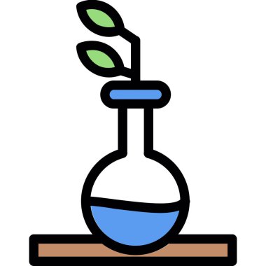 laboratuvar deney simgesi renk ana hatları vektörü