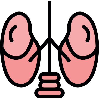 Akciğer ikonu. Web için akciğer vektör simgelerinin özet çizimi