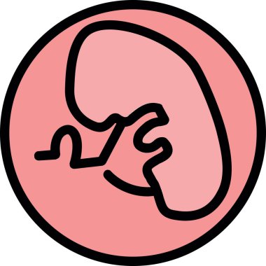 İnsan organ simgesi renk ana hatları vektörü