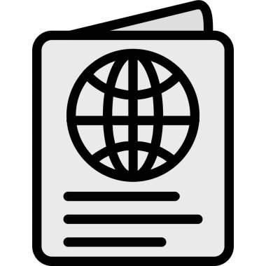 Dünya küre vektör satırı simgesi