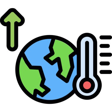 Isı sıcaklığı simgesi renk özet vektörü