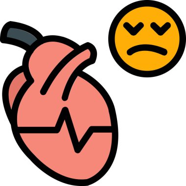 kalp ikonu, vektör illüstrasyonu izole edilmiş, konsept