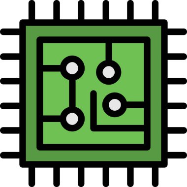 İşlemci simgesi, vektör illüstrasyonu