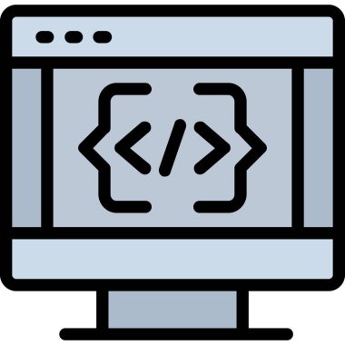 programlama kodu programlama simgesi doldurulmuş ana hatlar biçiminde