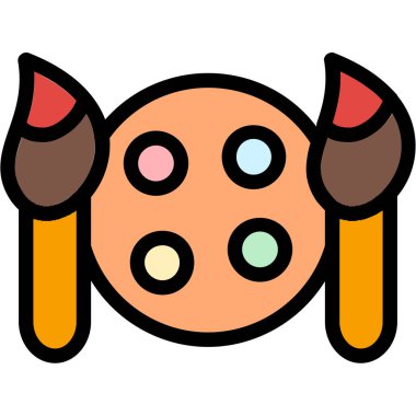 boya palet simgesi. Web için ressam paleti simgelerinin özet çizimi