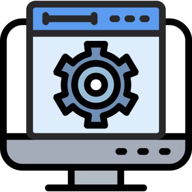 Bilgisayar. Web simgesi basit illüstrasyon