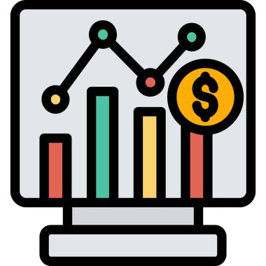 Grafik çizelgesi simgesi - taslak biçimi