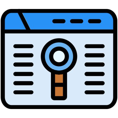 tarayıcı arama simgesi renk ana hatları vektörü