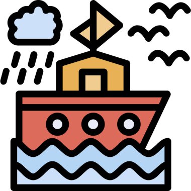 Gemi. Web simgesi basit illüstrasyon