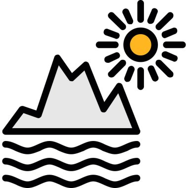 Güneş. Web simgesi basit illüstrasyon