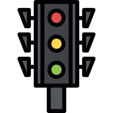 Trafik ışığı izole vektör simgesi kolayca değiştirilebilir ya da düzenlenebilir