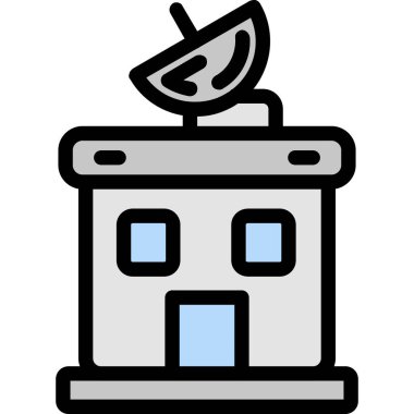 Fabrika binası ikonu. Taslak fabrika oluşturma vektör rengi düz izole