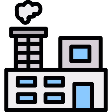 Bina. Web simgesi basit illüstrasyon