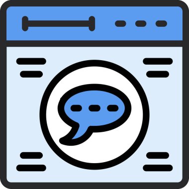 tarayıcı sohbet simgesi, vektör illüstrasyonu