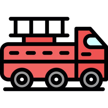 İtfaiye aracı ikonu. vektör illüstrasyonu